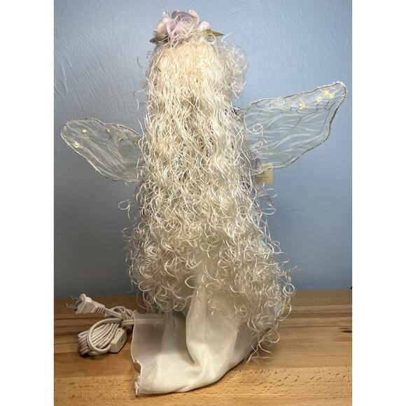Vtg Show-stoppers Porcelain Fairy Lamp Collector Wings Roses Woodland - 16” Tall - Picture 8 of 13